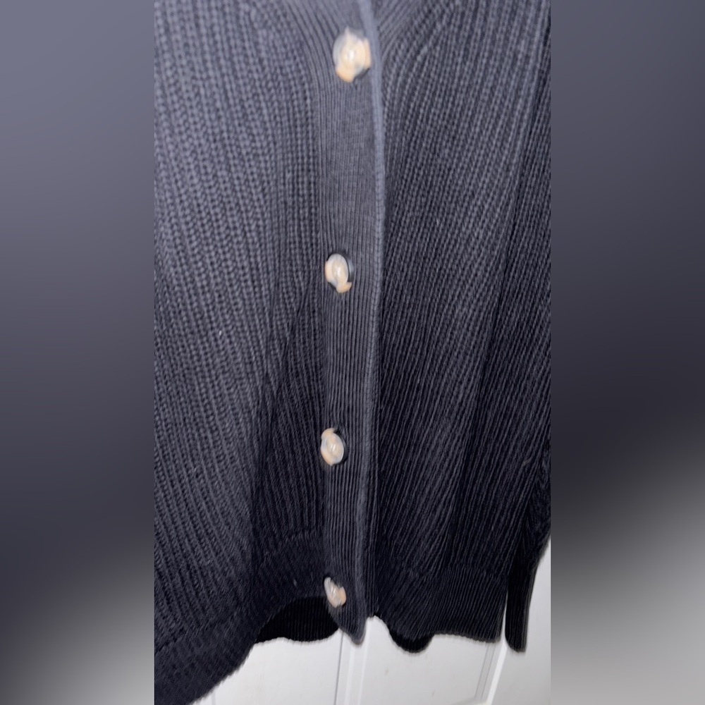 Gap Women's Classic Button Down Black Cardigan - image 3